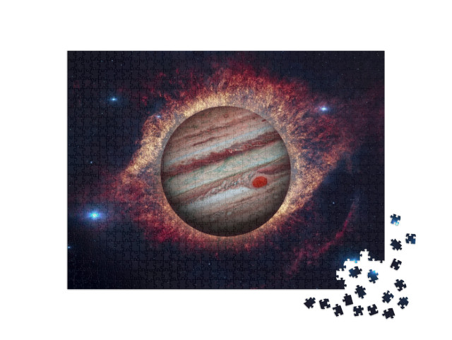 Puzzle 1000 pezzi „Giove, il quinto pianeta dal sole e il più grande del sistema solare“