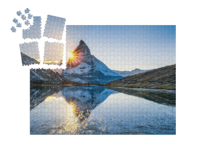 SMART SORTED® | Puzzle 1000 pezzi „Riffelsee e Cervino nel Canton Vallese, Svizzera“