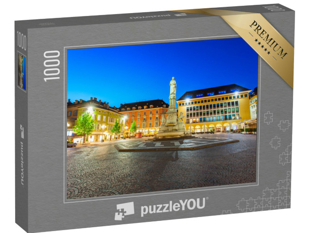 Puzzle 1000 pezzi „Piazza Walther von der Vogelweide è la piazza principale della città di Bolzano, in Alto Adige“