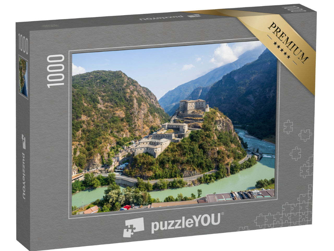 Puzzle 1000 pezzi „Fortezza di Bard in Valle d'Aosta, Italia“