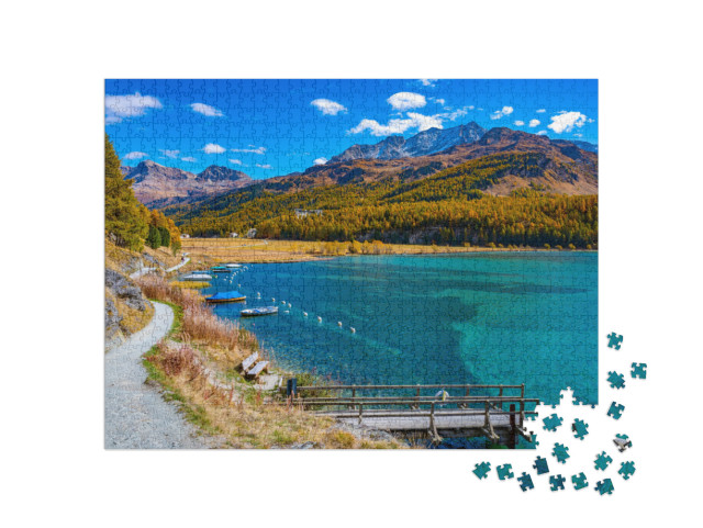 Puzzle 1000 pezzi „Il lago di Sils Maria in Engadina“