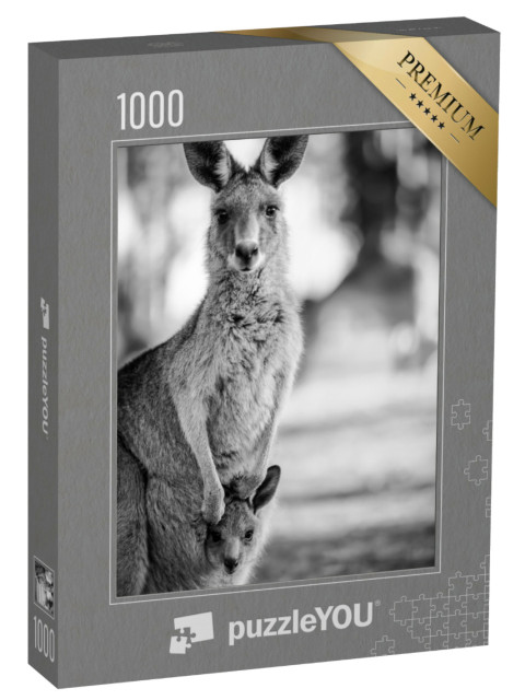 Puzzle 1000 pezzi „Canguro con il suo piccolo“