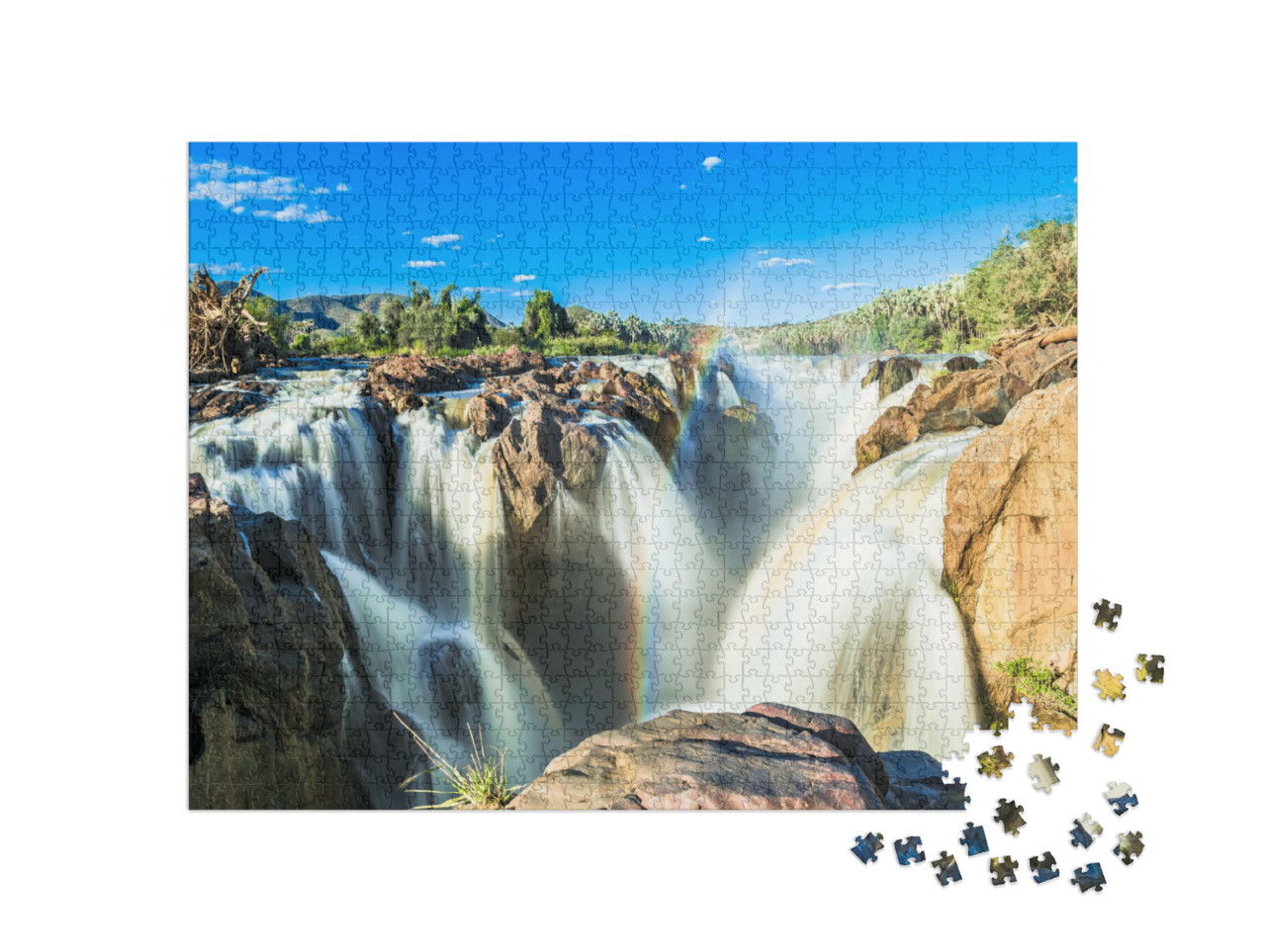 Puzzle 1000 pezzi „Immagini delle cascate di Epupa, Namibia“