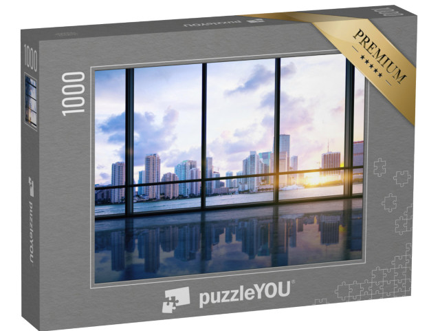 Puzzle 1000 pezzi „Sala vuota con vista sulla città“