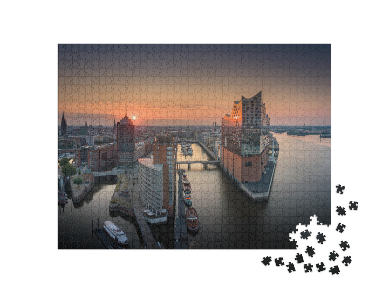 Puzzle 1000 pezzi „Alba su Amburgo“