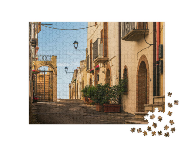Puzzle 1000 pezzi „vicolo all'interno del villaggio di ferrandina, matera“