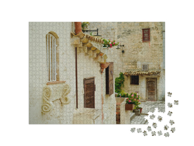 Puzzle 1000 pezzi „Complesso rupestre di Matera con i due rioni storici del Sasso barisano e del Sasso Caveoso“