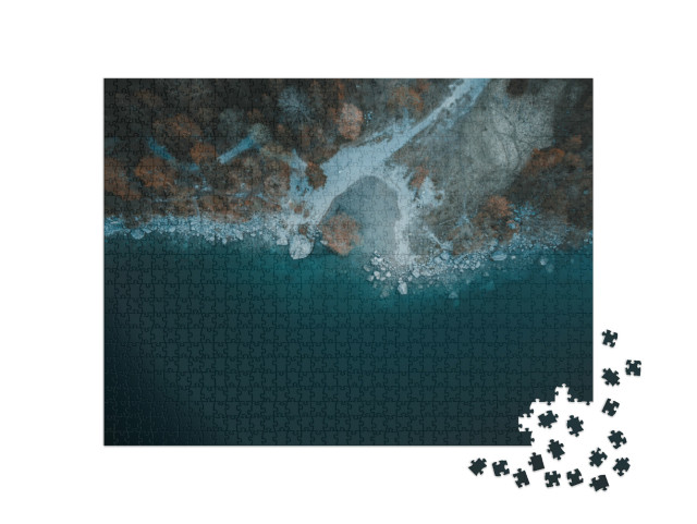 Puzzle 1000 pezzi „una fantastica vista sul lago di molveno, in trentino“
