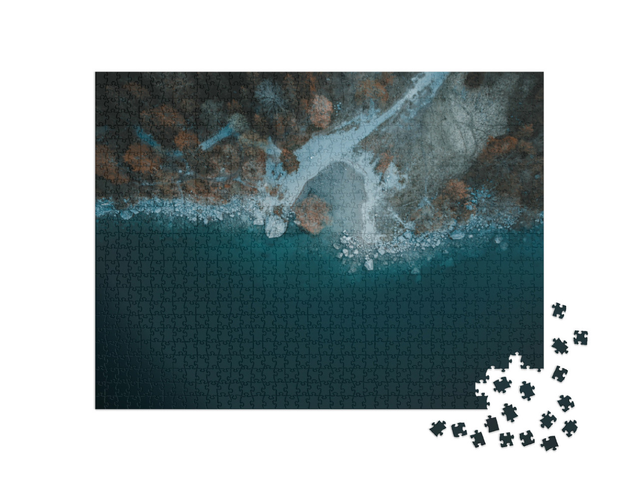 Puzzle 1000 pezzi „una fantastica vista sul lago di molveno, in trentino“