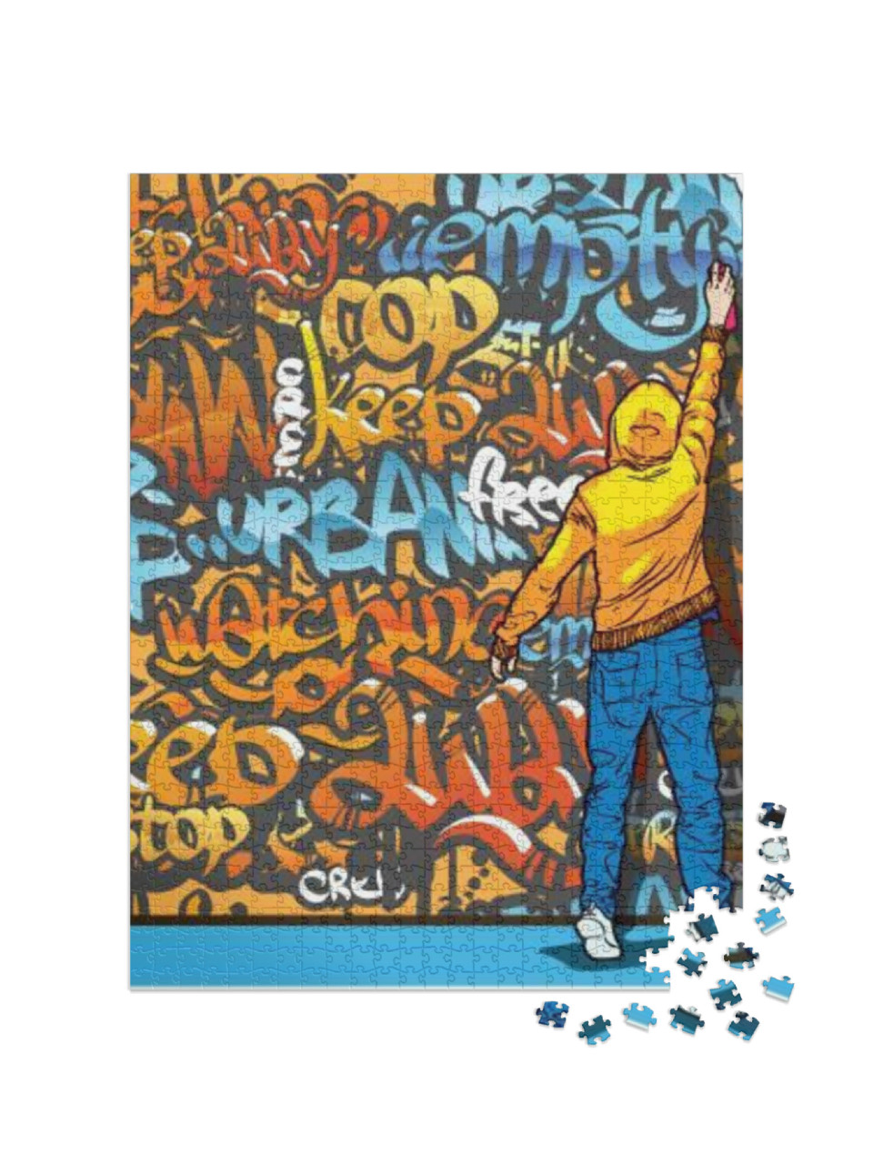 Puzzle 1000 pezzi „Giovane che spruzza graffiti“