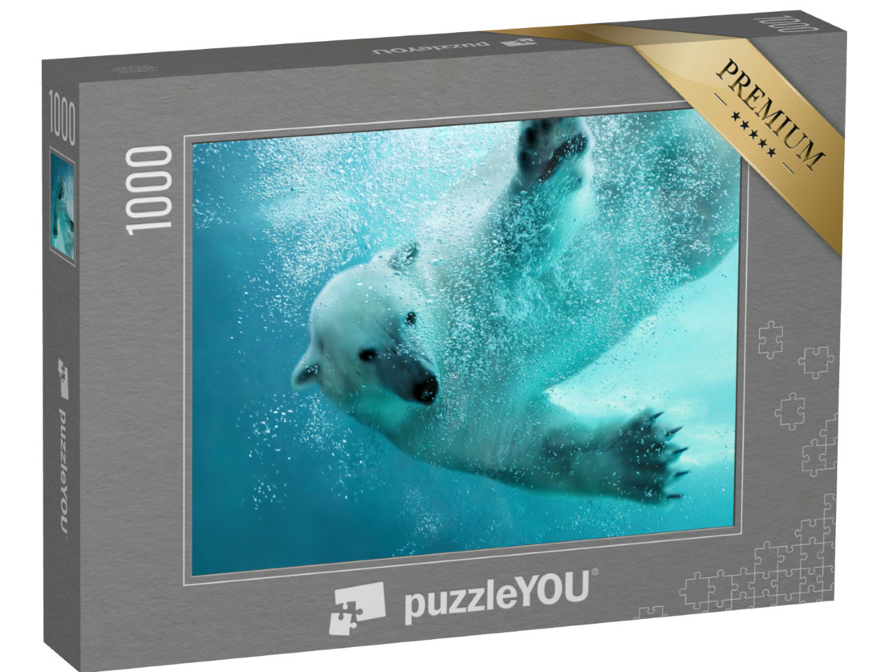Puzzle 1000 pezzi „Orso polare all'attacco sott'acqua“