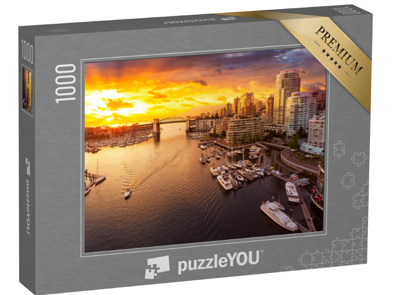 Puzzle 1000 pezzi „Ponte di Burrard Street e False Creek, Canada“