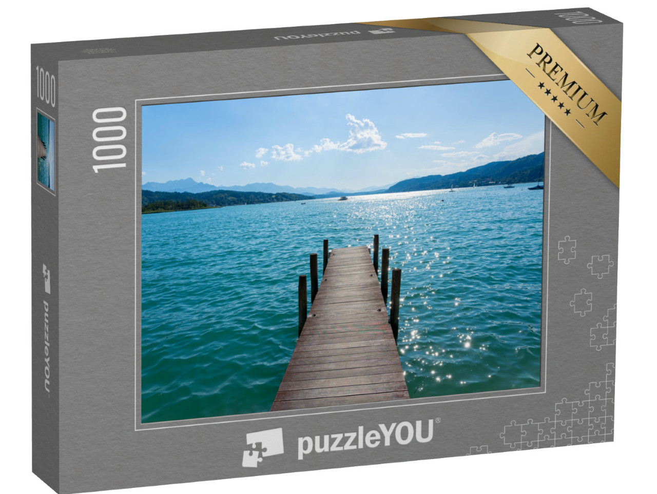 Puzzle 1000 pezzi „Darsena sul lago Wörthersee in Carinzia, Austria“