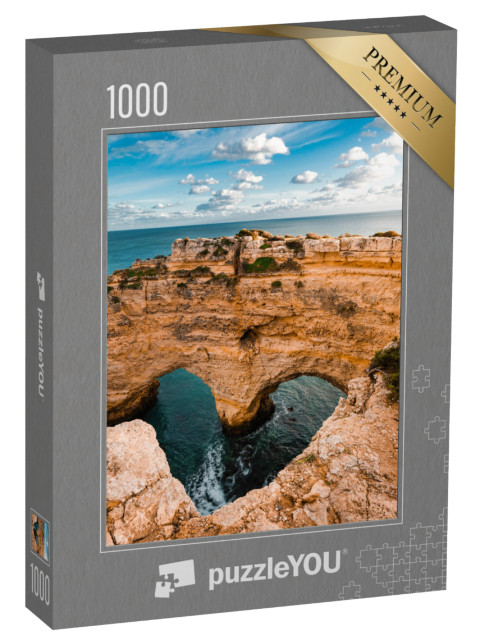 Puzzle 1000 pezzi „Scogliere a forma di cuore in Algarve, Portogallo“