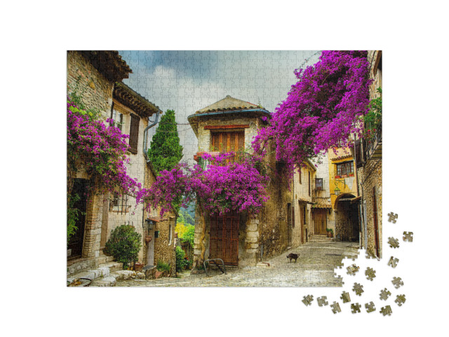 Puzzle 1000 pezzi „Bellissimo centro storico in Provenza, Francia“