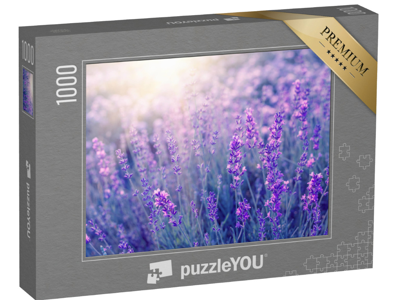 Puzzle 1000 pezzi „Lavanda profumata al tramonto, regione della Provenza, Francia“