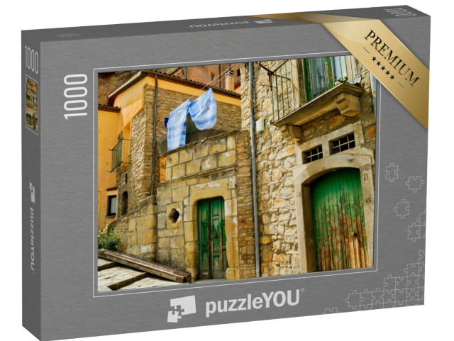Puzzle 1000 pezzi „Castelmezzano, l'antico borgo immerso nei tipici panorami delle Dolomiti Lucane, Italia, Basilicata“