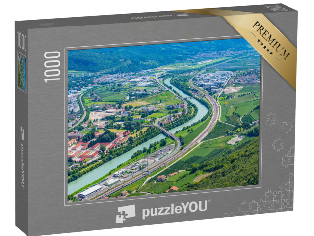 Puzzle 1000 pezzi „Il fiume Adige che attraversa la città italiana di Trento.“