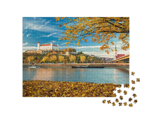Puzzle 1000 pezzi „Castello di Bratislava, Danubio e centro storico, Slovacchia“