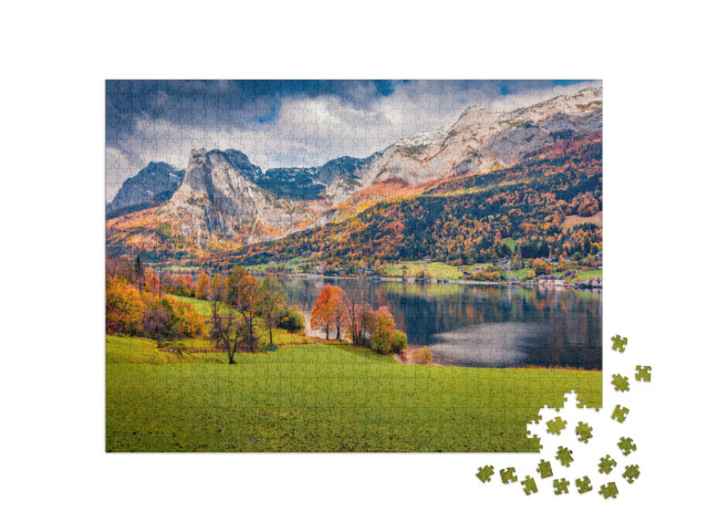 Puzzle 1000 pezzi „Tranquilla vista autunnale sul Grundlsee“