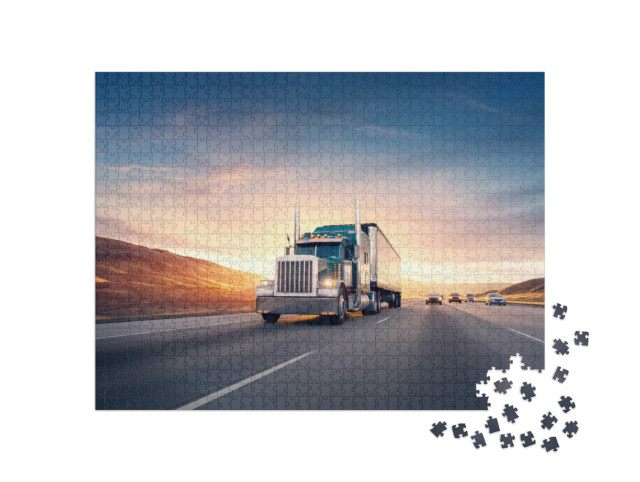 Puzzle 1000 pezzi „Camion americano in autostrada“