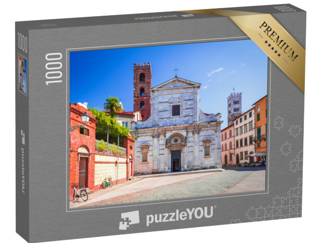 Puzzle 1000 pezzi „Lucca, Italia - Veduta di Piazza San Giovanni e della Cattedrale di San Martino, cartolina della Toscana“