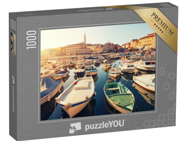 Puzzle 1000 pezzi „La città medievale di Rovigno al tramonto, Croazia“