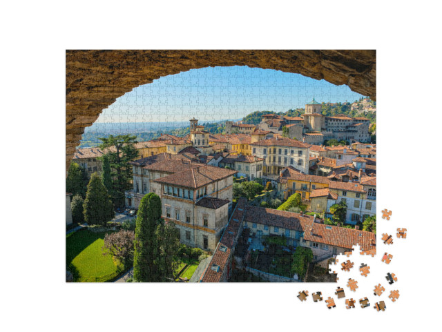 Puzzle 1000 pezzi „Splendida vista sulla vecchia Bergamo“