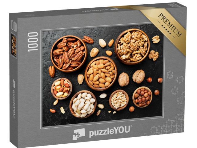 Puzzle 1000 pezzi „Miscela di noci in gusci di legno“