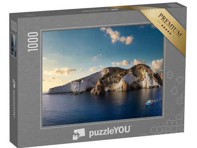 Puzzle 1000 pezzi „Punta di Capo Bianco, sulla costa occidentale dell'isola di Ponza, Lazio, Italia, Mar Tirreno“