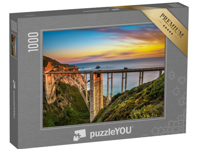 Puzzle 1000 pezzi „Pacific Coast Highway al tramonto, California, USA“