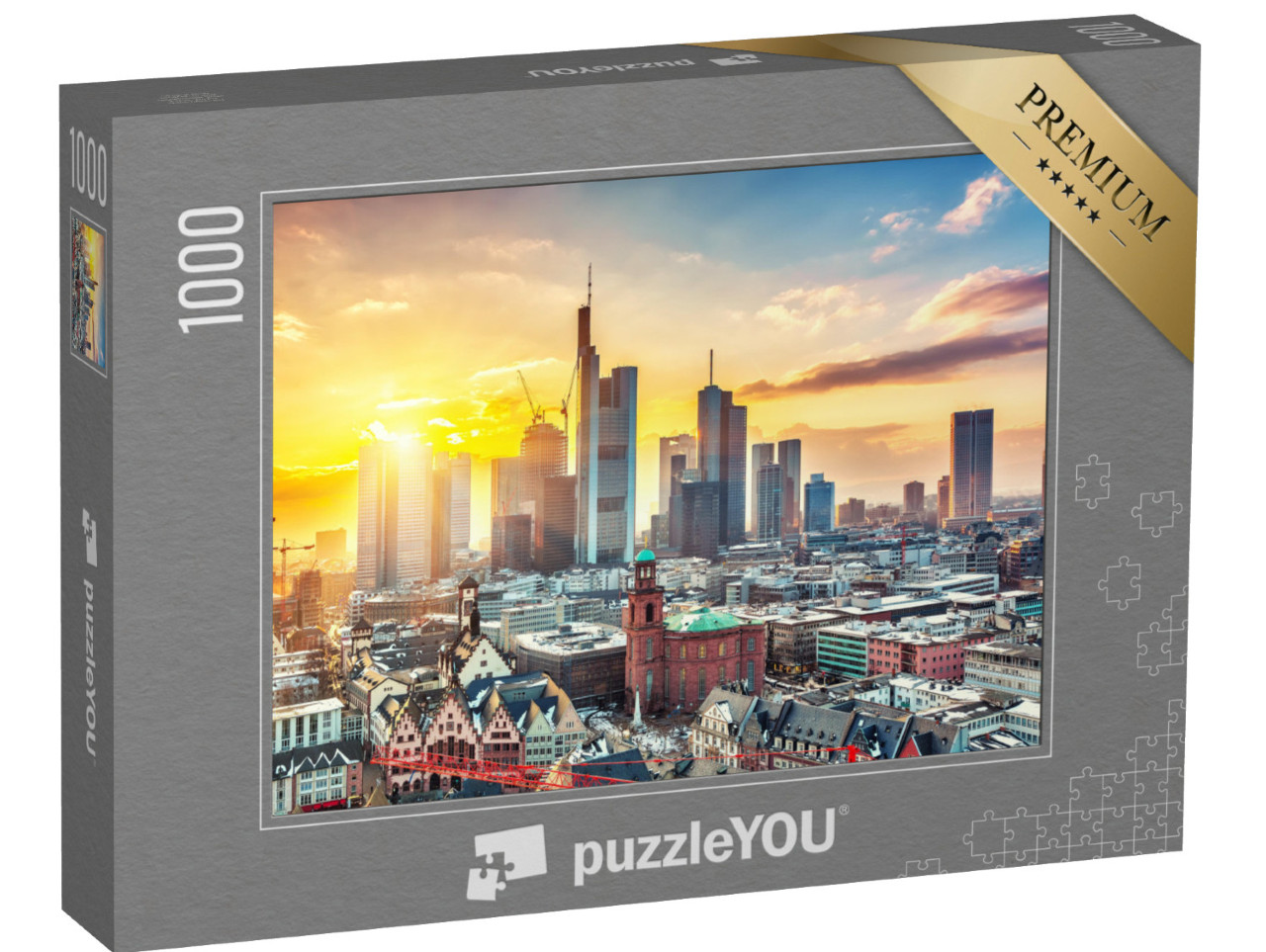 Puzzle 1000 pezzi „Francoforte sul Meno al tramonto, Germania“