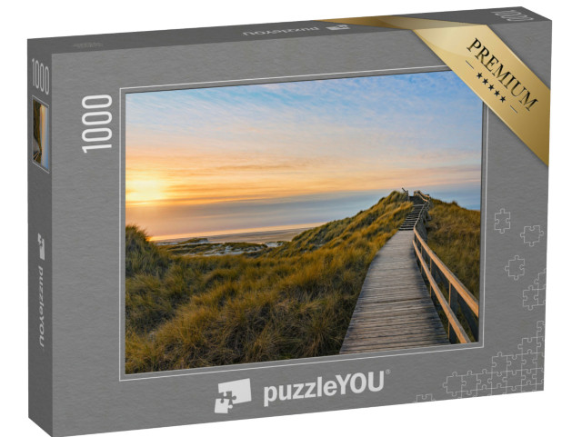 Puzzle 1000 pezzi „Passerella di legno sulle dune di Amrum, Germania“
