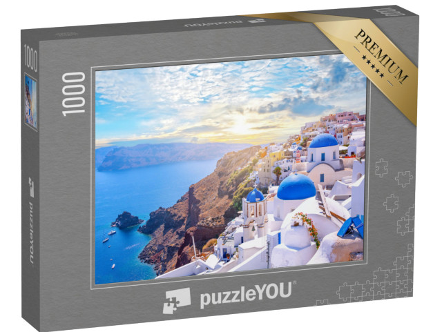 Puzzle 1000 pezzi „Oia: villaggio a Santorini, Grecia“