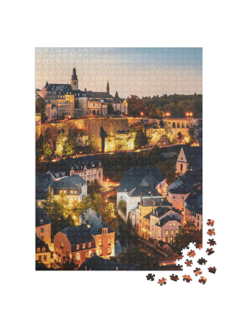 Puzzle 1000 pezzi „Splendida vista sul centro storico di Lussemburgo“