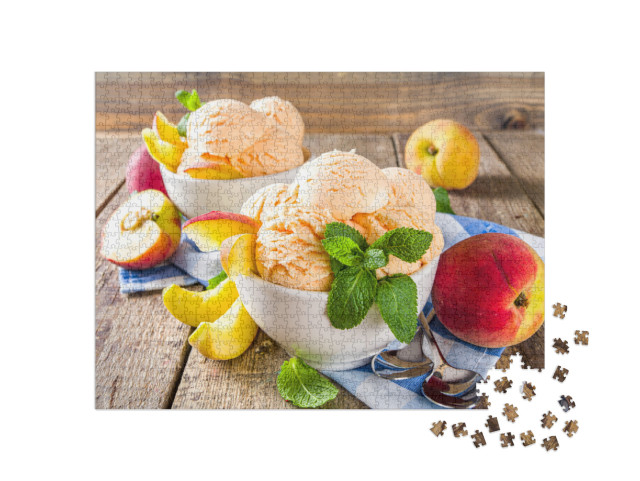 Puzzle 1000 pezzi „Gelato dolce alla pesca fatto in casa“