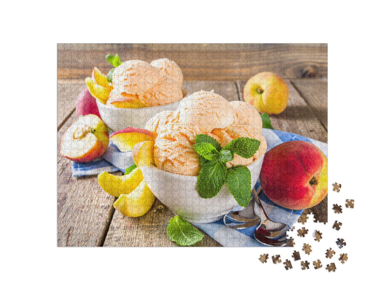 Puzzle 1000 pezzi „Gelato dolce alla pesca fatto in casa“