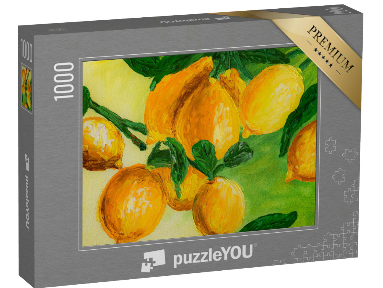 Puzzle 1000 pezzi „Limoni maturi su un ramo come quadro“
