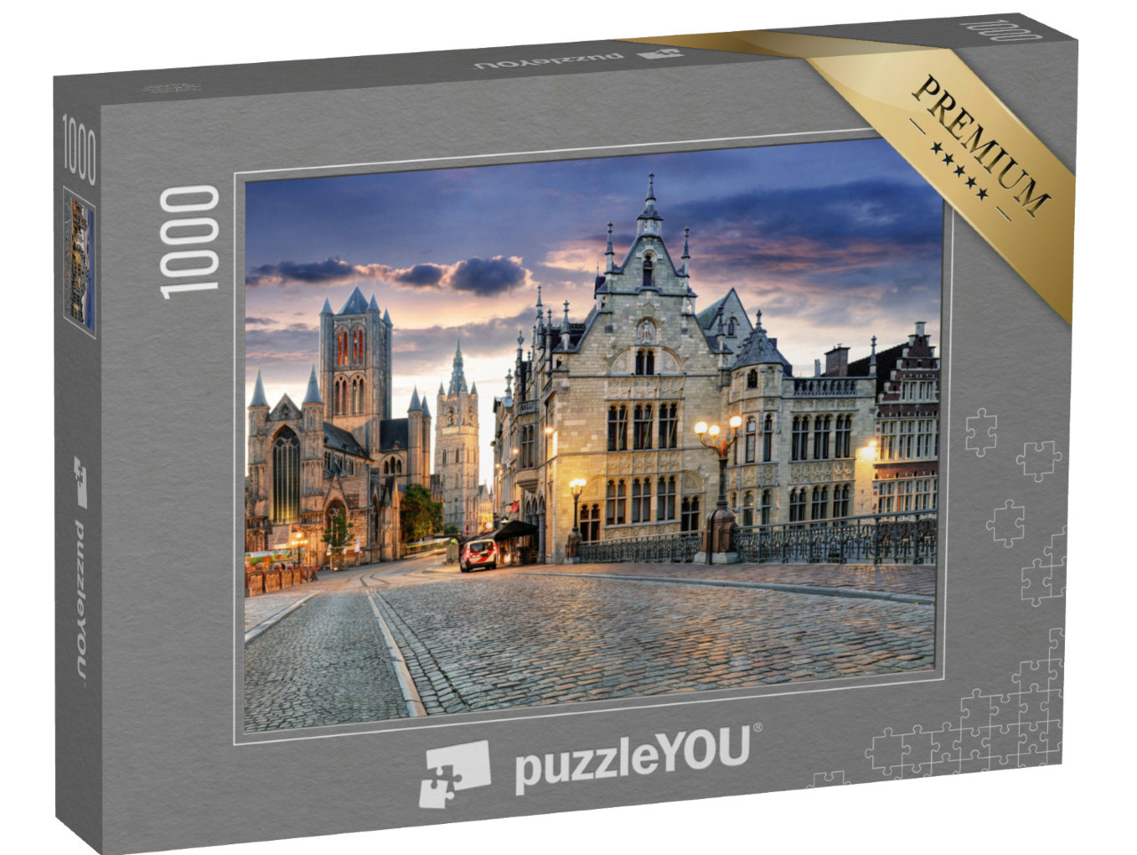 Puzzle 1000 pezzi „Crepuscolo a Gand, Belgio“