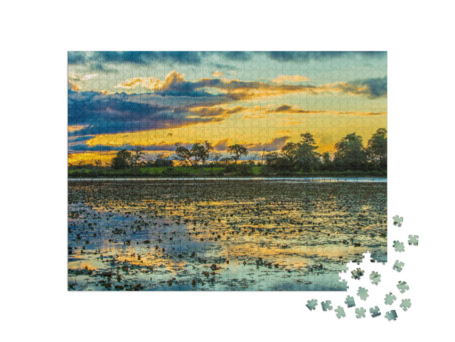 Puzzle 1000 pezzi „Tramonto colorato sul Pantanal, Brasile“