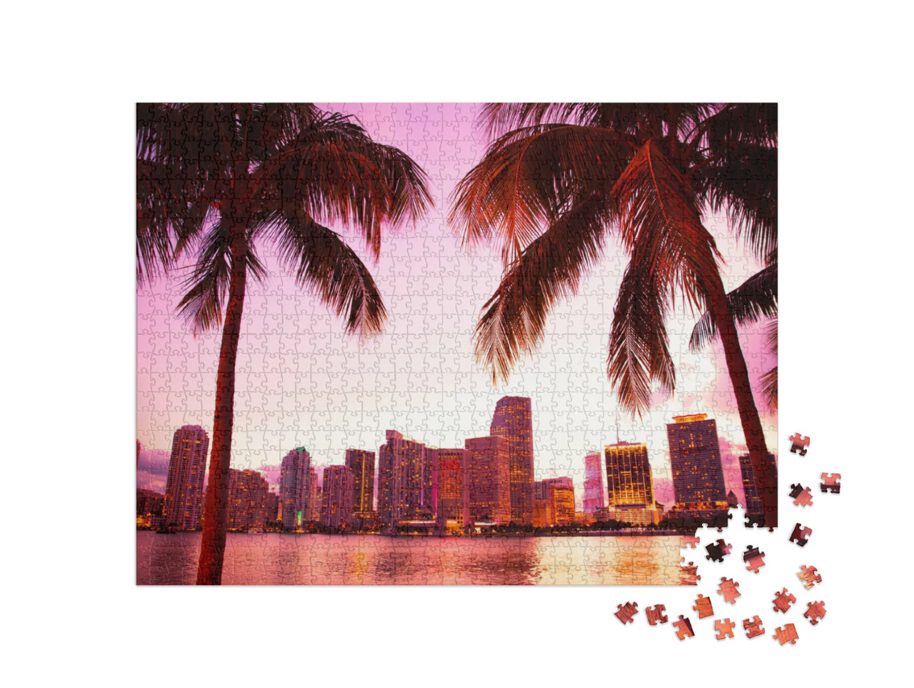 Puzzle 1000 pezzi „Lo skyline di Miami, Florida“