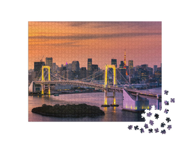 Puzzle 1000 pezzi „Baia di Tokyo e Torre di Tokyo“