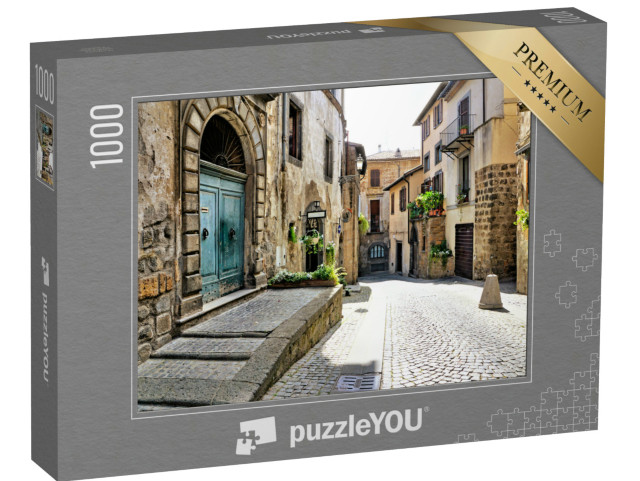 Puzzle 1000 pezzi „Antichi edifici in pietra della città medievale di Orvieto, Umbria, Italia“