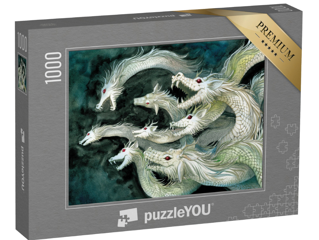 Puzzle 1000 pezzi „Yamata-no-Orochi, mostro a otto teste dell'antico Giappone“