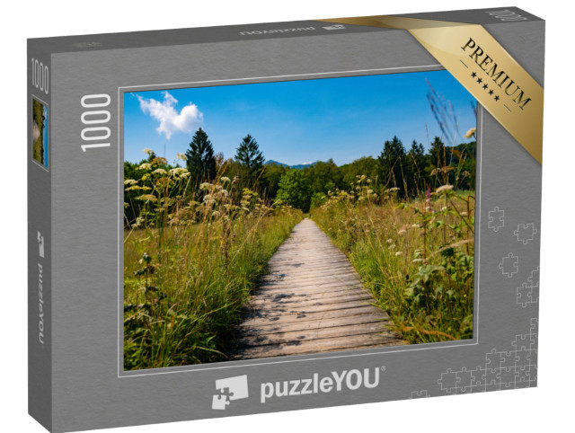 Puzzle 1000 pezzi „Sentiero escursionistico in legno attraverso le Alpi bavaresi“