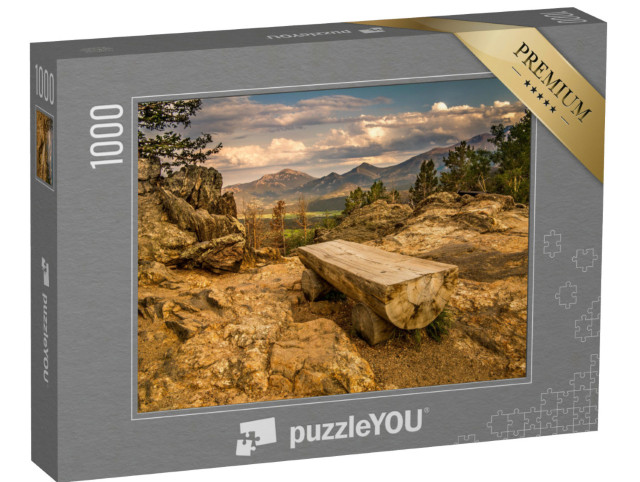Puzzle 1000 pezzi „Panchina nel Parco Nazionale delle Montagne Rocciose, Colorado“