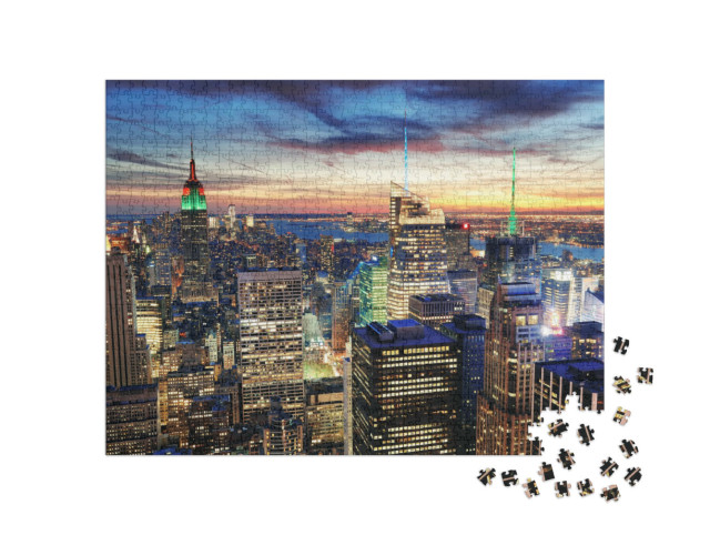 Puzzle 1000 pezzi „Grattacieli di New York al tramonto“