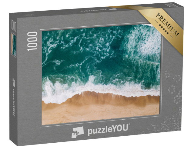 Puzzle 1000 pezzi „Spiaggia sull'Oceano Atlantico vicino a Seignosse, vista aerea, Francia“