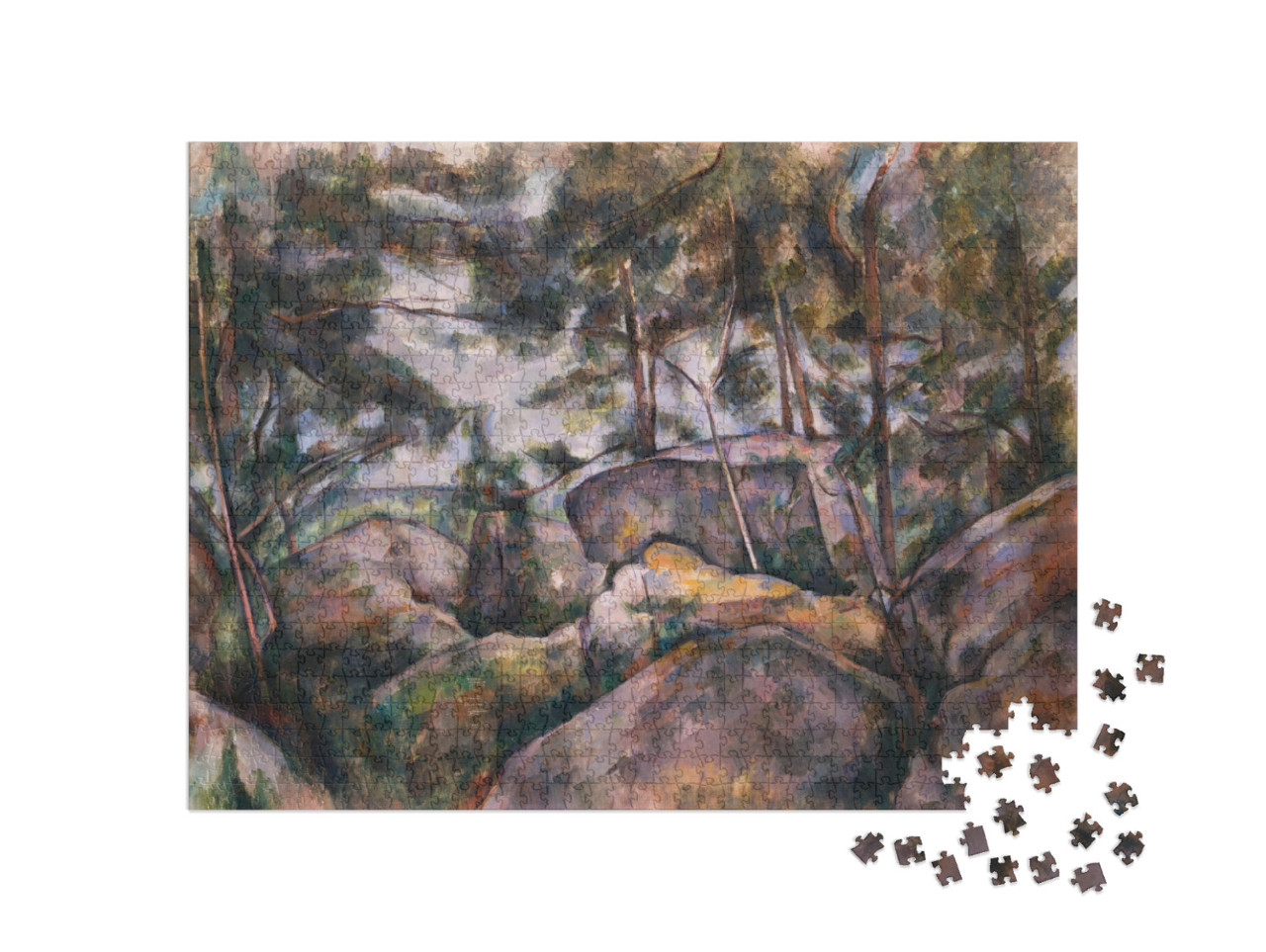 Puzzle 1000 pezzi „Paul Cézanne - Rocce nella foresta“