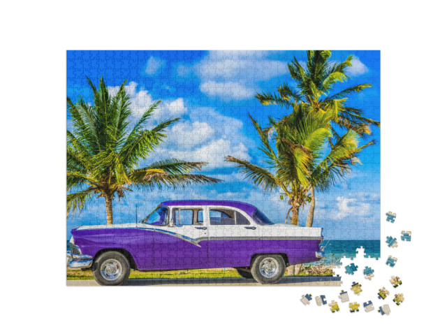 Puzzle 1000 pezzi „Auto d'epoca all'Avana, Cuba“